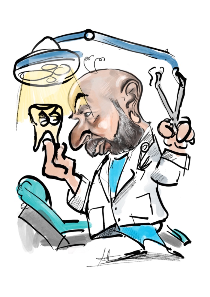 Come fare la caricatura di un dentista - www.latuacaricatura.it