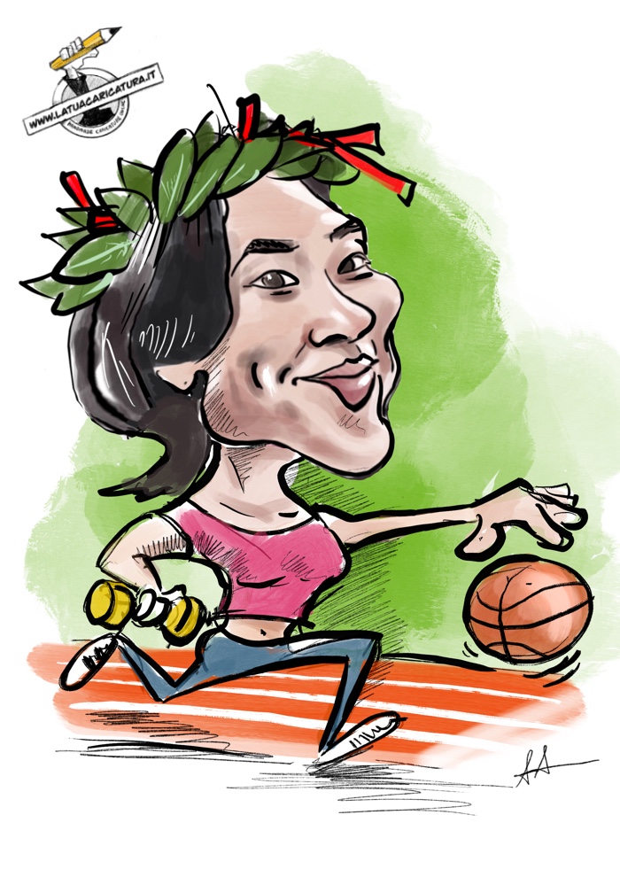 Caricatura di laurea scienze motorie - www.latuacaricatura.it