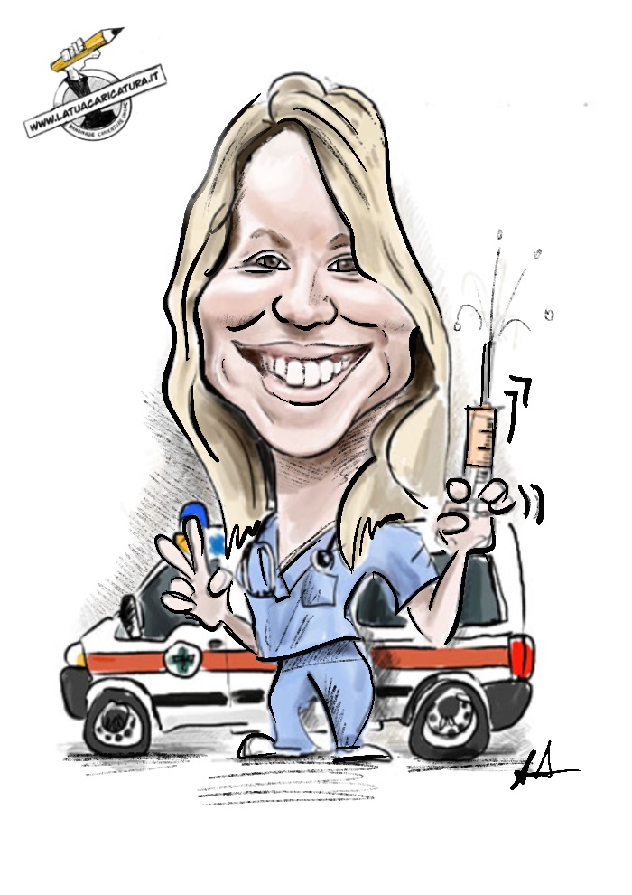 Caricatura laurea in infermieristica - www.latuacaricatura.it