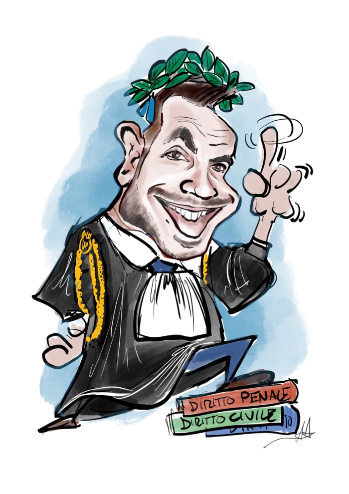 Caricatura di laurea giurisprudenza - www.latuacaricatura.it
