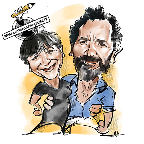 Caricatura personalizzata per anniversario di matrimonio - www.latuacaricatura.it