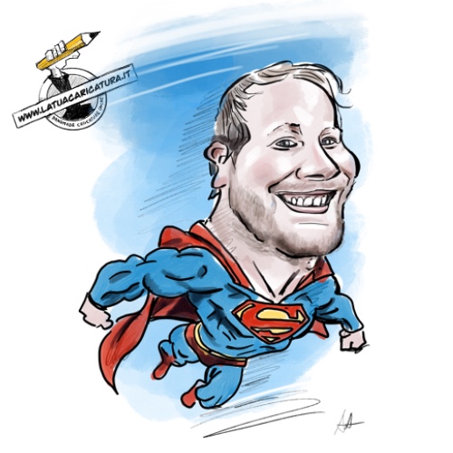 Caricatura Superman - www.latuacaricatura.it