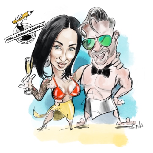Caricatura personalizzata di coppia - www.latuacaricatura.it