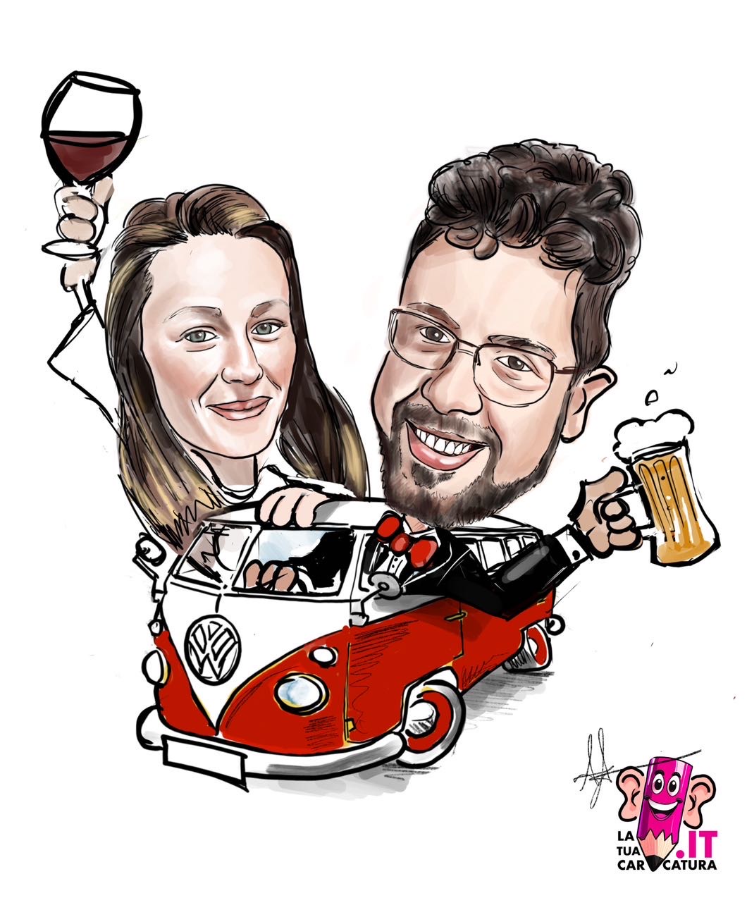 Caricature sposi online - www.latuacaricatura.it