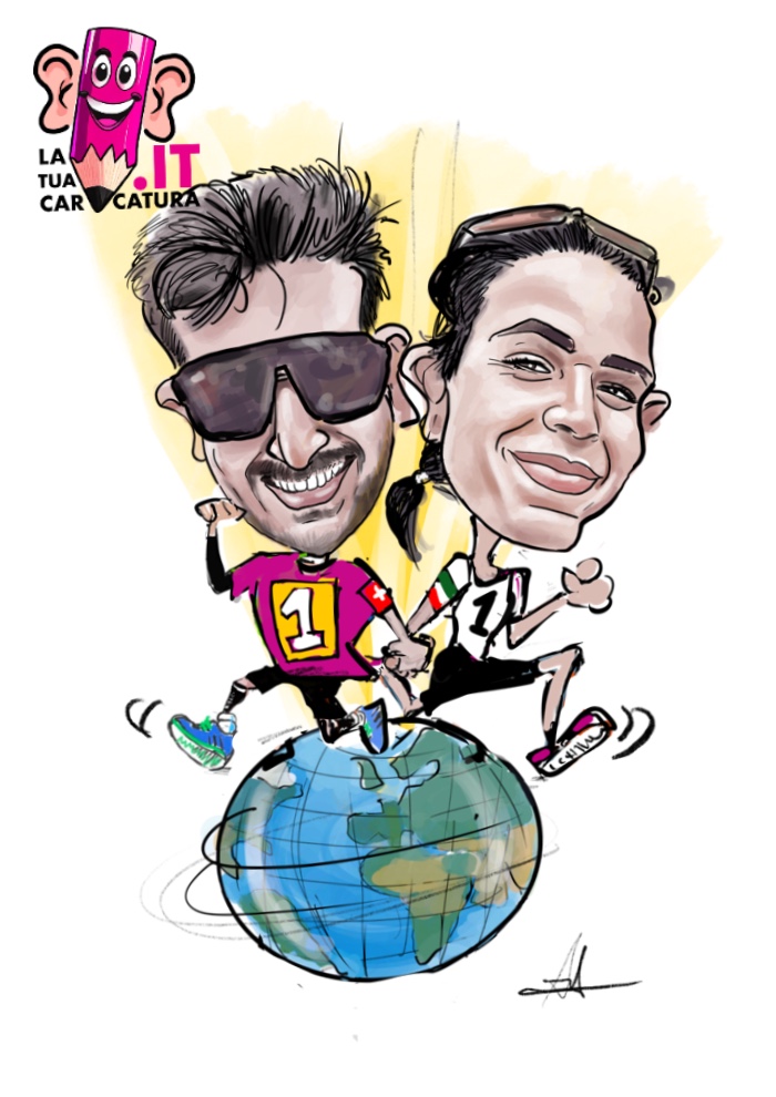 caricatura di sportivi disegnata a mano con consegna in 24h - www.latuacaricatura.it