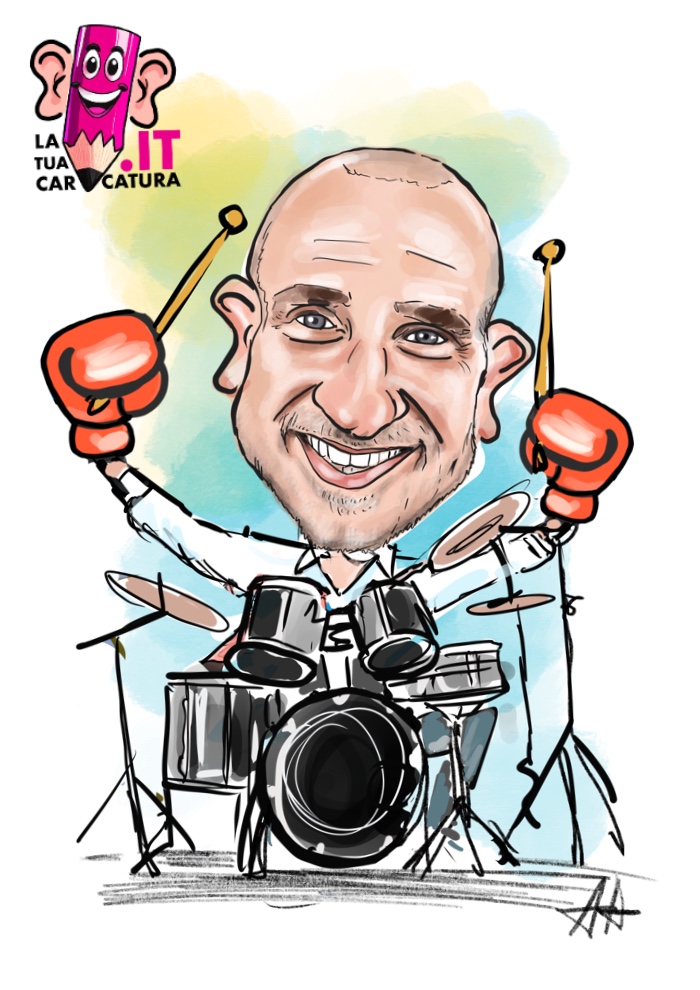 caricatura pensionamento  personalizzata e disegnata a mano con consegna in 24h - www.latuacaricatura.it