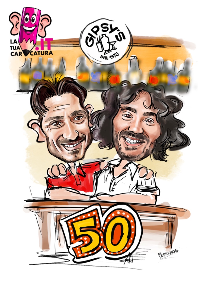Caricature barman disegnate a mano - www.latuacaricatura.it